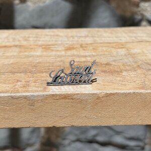 Saint Laurent Silver Signature Brooch